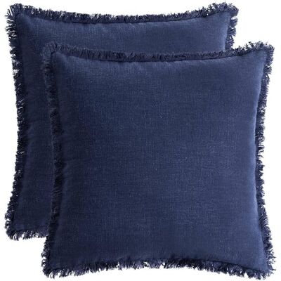 OEM Set Di Due Fodere Per Cuscini - 45x45 Cm - Fodere Per Cuscini In Stile Bohémien Country - Con Nappe - Nappe Naturali - Adatte Per Divani E Arredamento Del Soggiorno - Blu Navy OEM Set Di Due Fodere Per Cuscini - 45x45 Cm - Fodere Per Cuscini In Stile Bohémien Country - Con Nappe - Nappe Naturali - Adatte Per Divani E Arredamento Del Soggiorno - Blu Navy