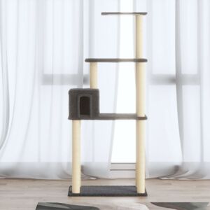 Albero per Gatti vidaXL con Tiragraffi in Sisal Grigio Scuro - Torre di Gioco per Gatti Albero per Gatti vidaXL con Tiragraffi in Sisal Grigio Scuro - Torre di Gioco per Gatti