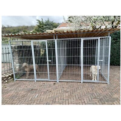 SIDER BOX - 2 Box Per Cani Da Esterno Coperto Con Zincatura A Caldo Ciascuno Da 300x200x Altezza 180 Cm SIDER BOX - 2 Box Per Cani Da Esterno Coperto Con Zincatura A Caldo Ciascuno Da 300x200x Altezza 180 Cm
