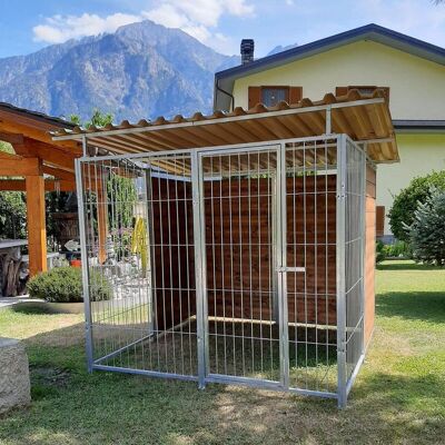 SIDER BOX - Box Per Cani Da Esterno Coperto E Retro In Legno Zincatura A Caldo Da 200x200xh180 Cm SIDER BOX - Box Per Cani Da Esterno Coperto E Retro In Legno Zincatura A Caldo Da 200x200xh180 Cm