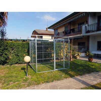 SIDER BOX - Box Per Cani In Rete Predisposto Alla Copertura Zincato Elettrolitico Da 200x200x Altezza 180 Cm SIDER BOX - Box Per Cani In Rete Predisposto Alla Copertura Zincato Elettrolitico Da 200x200x Altezza 180 Cm