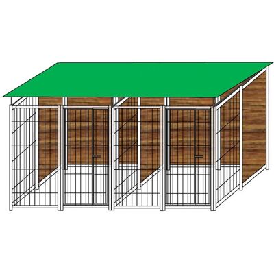 OGOMONDO - 2-Box Kennel - 100x180 cm - Kennel OGOMONDO - 2-Box Kennel - 100x180 cm - Kennel