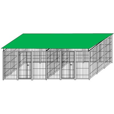 SIDER BOX - 2 Box Uniti Per Cani Da Esterno Copertura Zincato A Caldo Ciascuno Da 300x300xh180 Cm SIDER BOX - 2 Box Uniti Per Cani Da Esterno Copertura Zincato A Caldo Ciascuno Da 300x300xh180 Cm