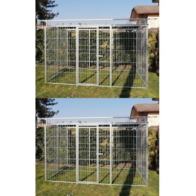SIDER BOX - 2 Box Per Cani Predisposizione Alla Copertura Zincato Ciascuno Da 300x200x Altezza 180 Cm SIDER BOX - 2 Box Per Cani Predisposizione Alla Copertura Zincato Ciascuno Da 300x200x Altezza 180 Cm