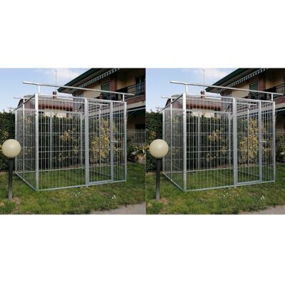 SIDER BOX - 2 Box Per Cani Predisposto Alla Copertura Zincato A Caldo Ciascuno Da 200x200x Altezza 180 Cm SIDER BOX - 2 Box Per Cani Predisposto Alla Copertura Zincato A Caldo Ciascuno Da 200x200x Altezza 180 Cm