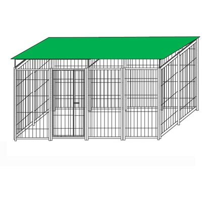 SIDER BOX - Box Per Cani Con Copertura E Retro In Legno Zincatura A Caldo Da 400x200x Altezza 180 Cm SIDER BOX - Box Per Cani Con Copertura E Retro In Legno Zincatura A Caldo Da 400x200x Altezza 180 Cm