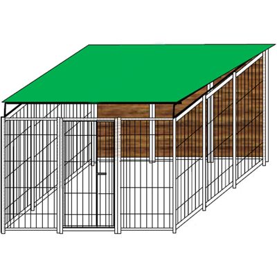 SIDER BOX - Box Per Cani Da Esterno Coperto E Retro In Legno Zincatura A Caldo Da 300x300xh180 Cm SIDER BOX - Box Per Cani Da Esterno Coperto E Retro In Legno Zincatura A Caldo Da 300x300xh180 Cm