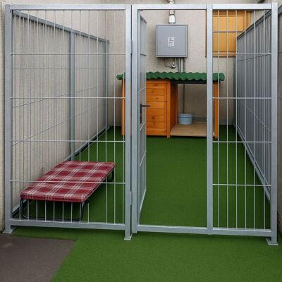 SIDER BOX - Box Per Cani In Rete Da Esterno Con Zincatura A Caldo Da 400x200x Altezza 180 Cm SIDER BOX - Box Per Cani In Rete Da Esterno Con Zincatura A Caldo Da 400x200x Altezza 180 Cm