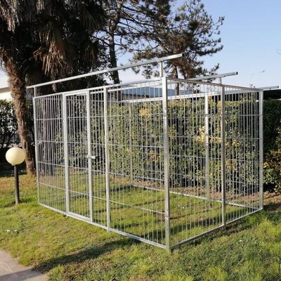 SIDER BOX - Box Per Cani In Rete Predisposto Alla Copertura Zincato A Caldo Da 300x200x Altezza 180 Cm SIDER BOX - Box Per Cani In Rete Predisposto Alla Copertura Zincato A Caldo Da 300x200x Altezza 180 Cm