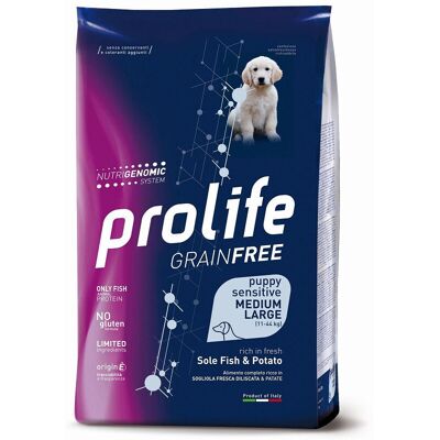 Cibo per cuccioli Prolife Sogliola e Patate - Medio/Large - 10 Kg Cibo per cuccioli Prolife Sogliola e Patate - Medio/Large - 10 Kg