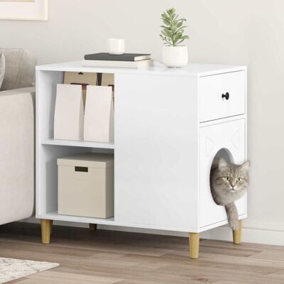 VIDAXL Casa Per Gatti Bianco Lucido 72 X 42.5 X 70 Cm VIDAXL Casa Per Gatti Bianco Lucido 72 X 42.5 X 70 Cm