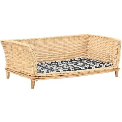 VIDAXL Cesta Per Cani Con Cuscino 90x54x35 Cm Salice Naturale VIDAXL Cesta Per Cani Con Cuscino 90x54x35 Cm Salice Naturale