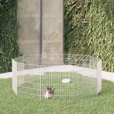 VIDAXL Recinto Per Animali Ruspante 10 Pannelli 54x60 Cm Ferro Zincato - VIDAXL Recinto Per Animali Ruspante 10 Pannelli 54x60 Cm Ferro Zincato -