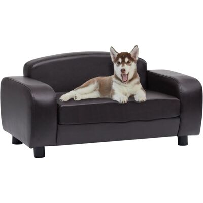 VIDAXL Divano Per Cani Marrone 80x50x40 Cm In Similpelle - VIDAXL Divano Per Cani Marrone 80x50x40 Cm In Similpelle -
