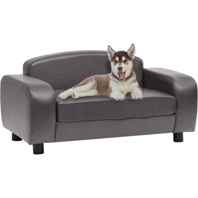 VIDAXL Divano Per Cani Grigio 80x50x40 Cm In Similpelle - VIDAXL Divano Per Cani Grigio 80x50x40 Cm In Similpelle -