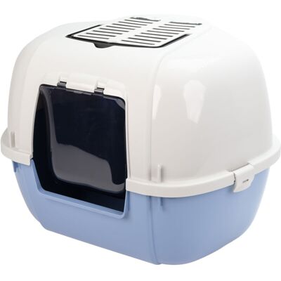 FERPLAST Mika Lettiera Per Gatti Chiusa Angolare Mika Con 2 Filtri Antiodore Inclusi. Variante Mika - Misure: 57.5 X 51.5 X H 42 Cm - Azzurro FERPLAST Mika Lettiera Per Gatti Chiusa Angolare Mika Con 2 Filtri Antiodore Inclusi. Variante Mika - Misure: 57.5 X 51.5 X H 42 Cm - Azzurro