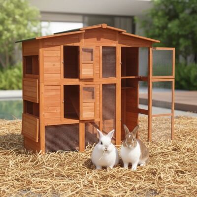 MUCOLA - Hen House Rabbit House Hutch Coniglio Hutch Free Run Wood Cage Stable MUCOLA - Hen House Rabbit House Hutch Coniglio Hutch Free Run Wood Cage Stable
