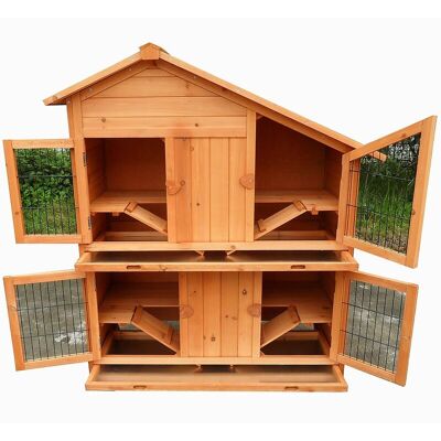 MELKO Rabbit Stable Xxl Allevamento 4 Scatole Di Legno Scuderia Per Piccoli Animali Gabbia Per Conigli All'aperto MELKO Rabbit Stable Xxl Allevamento 4 Scatole Di Legno Scuderia Per Piccoli Animali Gabbia Per Conigli All'aperto