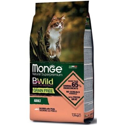 Monge Natural Superpremium Bwild Grain Free Per Gatti Adulti Con - Monge Natural Superpremium Bwild Grain Free Per Gatti Adulti Con -