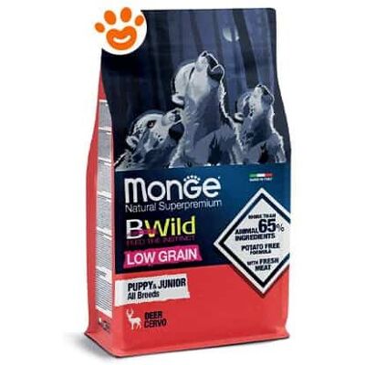Monge Dog Bwild Low Grain Puppy Cervo Per Cani Dog Bwild Low Grain Puppy Cervo Per Cani - Sacco Da 2,5 Kg - Monge Dog Bwild Low Grain Puppy Cervo Per Cani Dog Bwild Low Grain Puppy Cervo Per Cani - Sacco Da 2,5 Kg -