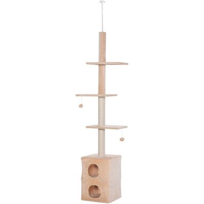 PawHut Tiragraffi A Soffitto Multilivello Con Cucce 220-245cm PawHut Tiragraffi A Soffitto Multilivello Con Cucce 220-245cm