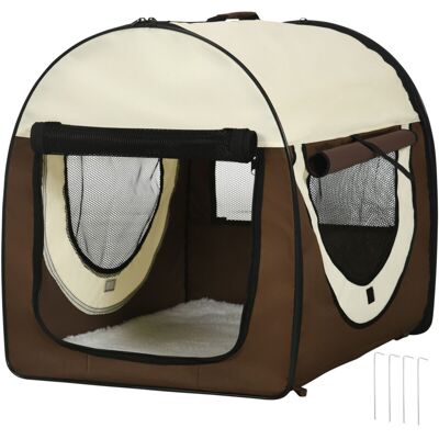 PawHut Trasportino Per Cani E Gatti Pieghevole Con Porta E Finestre PawHut Trasportino Per Cani E Gatti Pieghevole Con Porta E Finestre