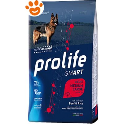Prolife 11-44 kg Cibo per cani medi/grandi - Manzo e Riso Prolife 11-44 kg Cibo per cani medi/grandi - Manzo e Riso