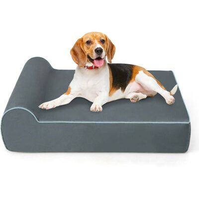 HELLOSHOP26 Letto Ortopedico Per Cani 100 X 81 X 31 Cm Comodo Poggiatesta Anti-pressione Elegante Schiuma Grigia 200012356 HELLOSHOP26 Letto Ortopedico Per Cani 100 X 81 X 31 Cm Comodo Poggiatesta Anti-pressione Elegante Schiuma Grigia 200012356
