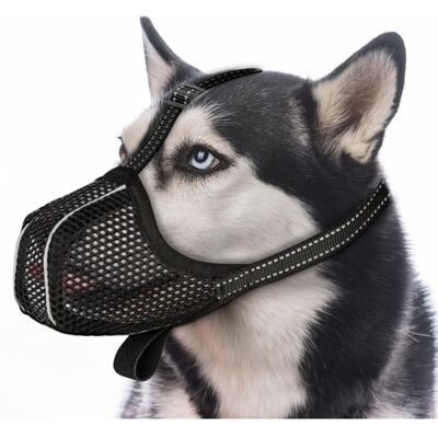 XISRENS Museruola Per Cani, Impedisce Di Masticare/mangiare/mordere, Traspirante, Riflettente E Regolabile (nero L) XISRENS Museruola Per Cani, Impedisce Di Masticare/mangiare/mordere, Traspirante, Riflettente E Regolabile (nero L)