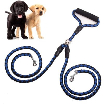 Zone Guinzaglio Per Cani, Guinzaglio Doppio Per Cani, Guinzaglio Doppio Per Cani Da 1,4 M Per 2 Cani Di Piccola E Media Taglia Per Passeggiate E Addestramento (nero E Blu) Zone Guinzaglio Per Cani, Guinzaglio Doppio Per Cani, Guinzaglio Doppio Per Cani Da 1,4 M Per 2 Cani Di Piccola E Media Taglia Per Passeggiate E Addestramento (nero E Blu)