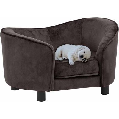 VIDAXL Divano Per Cani Marrone 69x49x40 Cm In Peluche - VIDAXL Divano Per Cani Marrone 69x49x40 Cm In Peluche -