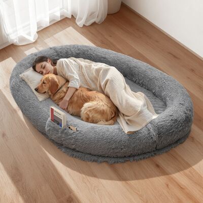 VEVOR Cuccia Per Cani Di Taglia Grande Da 1740 X 1180 X 240 Mm, Letto Per Cani A Misura Umana, Con Tasca Laterale, Maniglia E Cerniera, Fodera Rimovibile E Lavabile In Lavatrice, Pelo Alto VEVOR Cuccia Per Cani Di Taglia Grande Da 1740 X 1180 X 240 Mm, Letto Per Cani A Misura Umana, Con Tasca Laterale, Maniglia E Cerniera, Fodera Rimovibile E Lavabile In Lavatrice, Pelo Alto