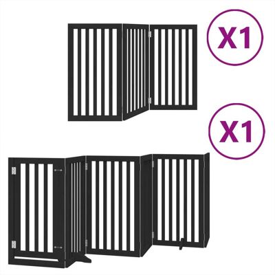 HELLOSHOP26 Cancelletto Di Sicurezza Per Animali Domestici Porta Pieghevole 9 Pannelli Legno Di Pioppo Nero 020023278 HELLOSHOP26 Cancelletto Di Sicurezza Per Animali Domestici Porta Pieghevole 9 Pannelli Legno Di Pioppo Nero 020023278