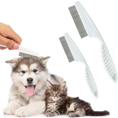 OEM Set Di Due Spazzole Multifunzione 2 In 1 Per La Toelettatura Di Animali Domestici: Pettine Massaggiante A Denti Fini In Acciaio Inossidabile, Pettine Per La Rimozione Delle Macchie Lacrimali, Ideale P OEM Set Di Due Spazzole Multifunzione 2 In 1 Per La Toelettatura Di Animali Domestici: Pettine Massaggiante A Denti Fini In Acciaio Inossidabile, Pettine Per La Rimozione Delle Macchie Lacrimali, Ideale P