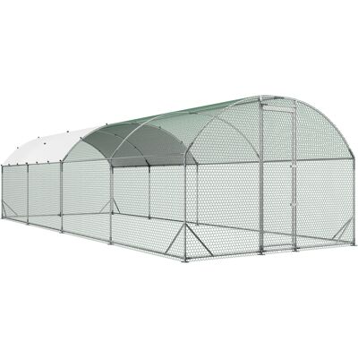 MOPHORN Pollaio In Metallo Di Grandi Dimensioni 2,7 X 7,6 X 2 M,recinto Per Polli Con Copertura Impermeabile E Struttura Resistente, Gabbia Per Pollame Con Tetto Curvo, Recinto Adatto Per Anatre MOPHORN Pollaio In Metallo Di Grandi Dimensioni 2,7 X 7,6 X 2 M,recinto Per Polli Con Copertura Impermeabile E Struttura Resistente, Gabbia Per Pollame Con Tetto Curvo, Recinto Adatto Per Anatre