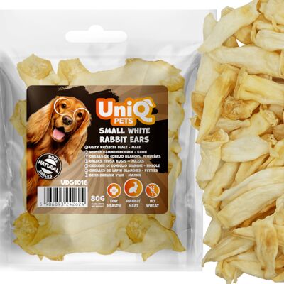 OEM Prelibatezza, Snack Per Cani, Orecchie, Piccole Orecchie Di Coniglio Bianche Uniq Pets 80g OEM Prelibatezza, Snack Per Cani, Orecchie, Piccole Orecchie Di Coniglio Bianche Uniq Pets 80g