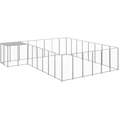 MAISON EXCLUSIVE - Gabbia Per Cani Argento 15,73 M² In Acciaio MAISON EXCLUSIVE - Gabbia Per Cani Argento 15,73 M² In Acciaio