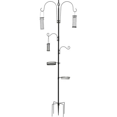 IROVAMI Stazione Mangiatoia Acciaio, Autoportante 208h Cm, 4 Ganci, Nera - IROVAMI Stazione Mangiatoia Acciaio, Autoportante 208h Cm, 4 Ganci, Nera -
