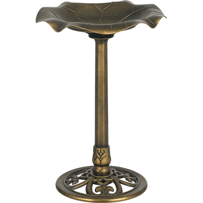 IROVAMI Fontana Uccelli Da Giardino 71 Cm, Piedistallo, Vasca Loto, Design Vintage, Bronzo IROVAMI Fontana Uccelli Da Giardino 71 Cm, Piedistallo, Vasca Loto, Design Vintage, Bronzo