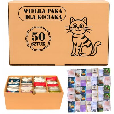 OEM Cibo Umido Per Gatti In Bustine, Mix Di Gusti, Confezione Grande Da 50 Pezzi Per Gattini. OEM Cibo Umido Per Gatti In Bustine, Mix Di Gusti, Confezione Grande Da 50 Pezzi Per Gattini.