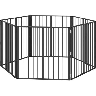 VIDAXL Cancello Per Cani 6 Pcs Nero 80 X 80 Cm Acciaio Zincato VIDAXL Cancello Per Cani 6 Pcs Nero 80 X 80 Cm Acciaio Zincato