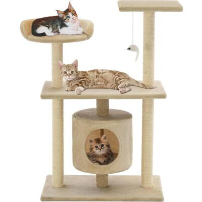 Albero per gatti beige con sisal e giocattoli - Albero per gatti Albero per gatti beige con sisal e giocattoli - Albero per gatti