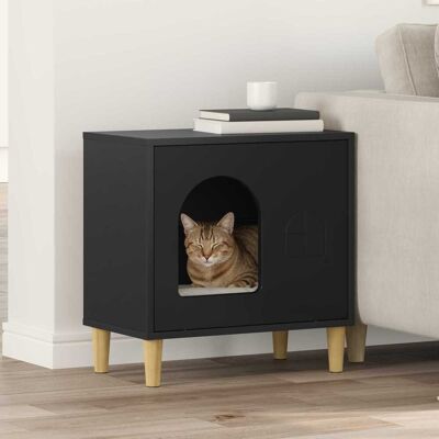 VIDAXL Casa Per Gatti Nero 51 X 30 X 52 Cm Legno Ingegnerizzato VIDAXL Casa Per Gatti Nero 51 X 30 X 52 Cm Legno Ingegnerizzato