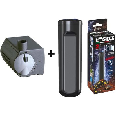 SICCE Multipack Per Acquario Pompa Mi-mouse Multifunzione 300l/h + Riscaldatore Jolly 10 Watt SICCE Multipack Per Acquario Pompa Mi-mouse Multifunzione 300l/h + Riscaldatore Jolly 10 Watt
