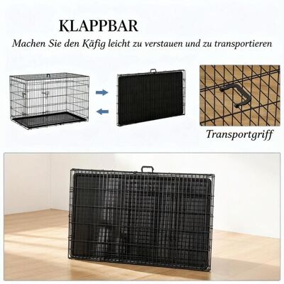 KELLANY Gabbia Per Animali Domestici, Scatola Pieghevole Per Animali Domestici, Casetta Per Cani Con Vassoio Removibile KELLANY Gabbia Per Animali Domestici, Scatola Pieghevole Per Animali Domestici, Casetta Per Cani Con Vassoio Removibile