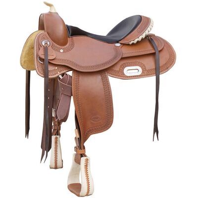 POOL'S 16", Cognac: Sella Reiner In Cuoio Ingrassato Con Arcione Flessibile, Seggio In Pelle E Lavorazione Border Stamp 2020 POOL'S 16", Cognac: Sella Reiner In Cuoio Ingrassato Con Arcione Flessibile, Seggio In Pelle E Lavorazione Border Stamp 2020