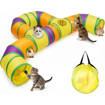 OEM Tunnel Da Gioco Per Gatti Da Interno, Tubo Da Gioco Per Gatti Con Pompon Pendenti E Foro Interattivo Per Gattini, Cuccioli, Conigli, Furetti, Porcellini D'India OEM Tunnel Da Gioco Per Gatti Da Interno, Tubo Da Gioco Per Gatti Con Pompon Pendenti E Foro Interattivo Per Gattini, Cuccioli, Conigli, Furetti, Porcellini D'India