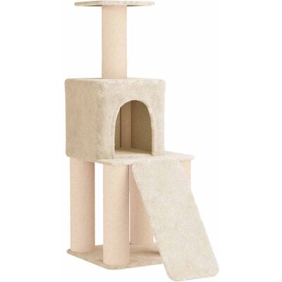 VIDAXL Albero Per Gatti Con Pali Per Graffiare In Sisal Crema 146 Cm VIDAXL Albero Per Gatti Con Pali Per Graffiare In Sisal Crema 146 Cm