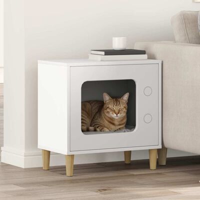 VIDAXL Casa Per Gatti Bianco 51 X 30 X 52 Cm Legno Ingegnerizzato VIDAXL Casa Per Gatti Bianco 51 X 30 X 52 Cm Legno Ingegnerizzato