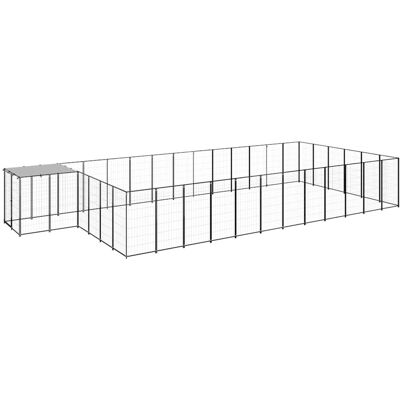 MAISON EXCLUSIVE - Gabbia Per Cani Nera 26,62 M² In Acciaio MAISON EXCLUSIVE - Gabbia Per Cani Nera 26,62 M² In Acciaio